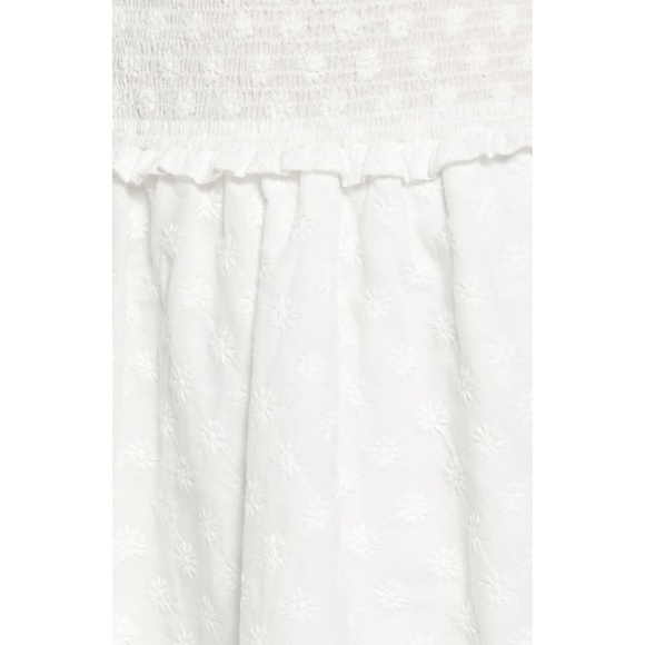 NEW Rails Addison Embroidered Daisy Smocked Waist Tiered Mini Skirt in White M - Picture 13 of 13